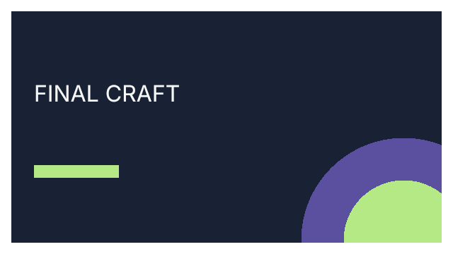 Same cover with its title changed to FINAL CRAFT