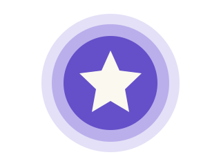 Original badge with transparent corners, shown on a checkerboard